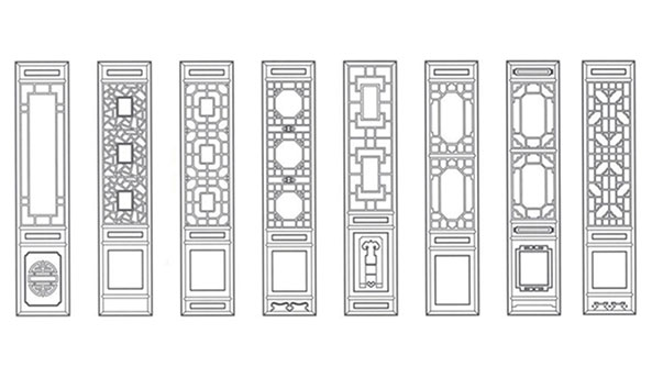 长葛喜迎门中式花格CAD设计图样式大全